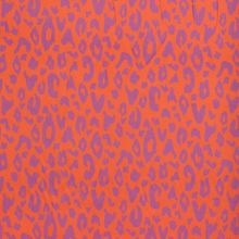 Viscose oranje met paarse panterprint